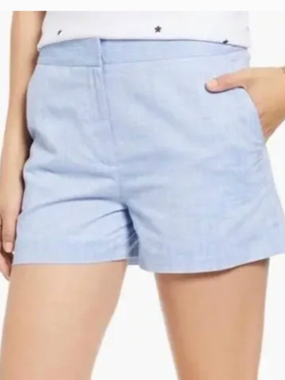1901 Cotton Blue Chambray Shorts (Size 10)